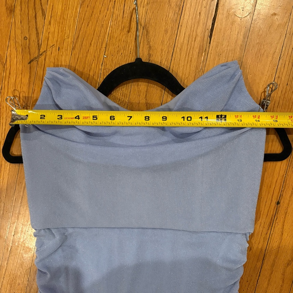 Michael Costello x Revolve India Midi Dress in Periwinkle Strapless Ruched - Picture 12 of 15